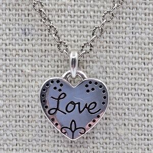 BRIGHTON Silver Heart Love Pendant Necklace
